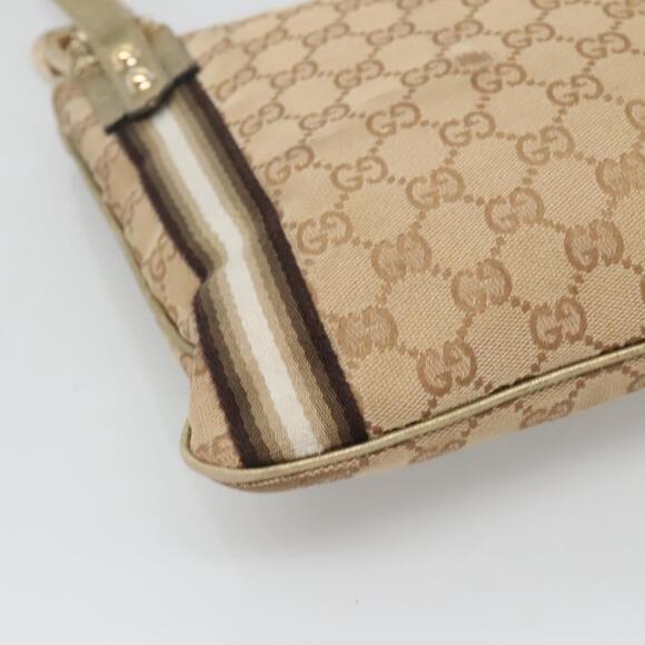 GUCCI GG Canvas Sherry Line Shoulder Bag Beige Black - Picture 11 of 16